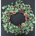Wreath with Cone & Berries 24"